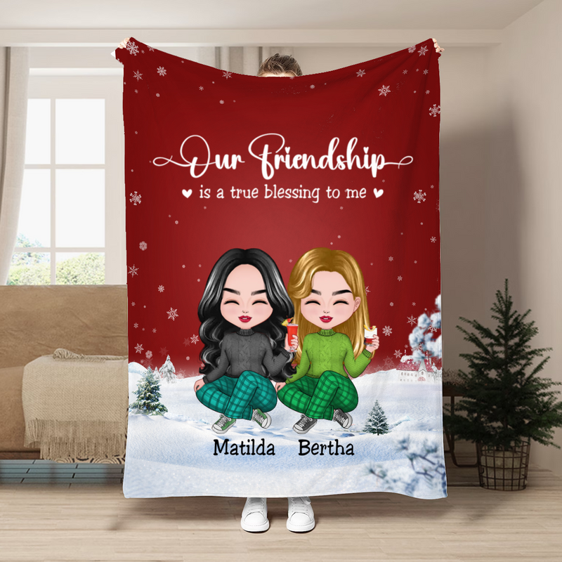 Friends - Our Friendship Is A True Blessing To Me - Personalized Blanket