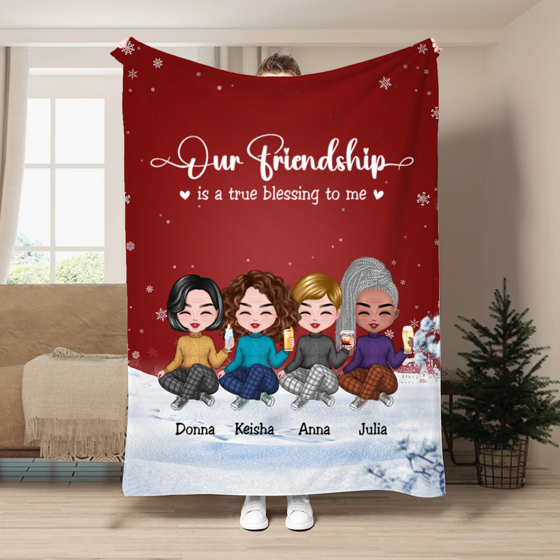 Friends - Our Friendship Is A True Blessing To Me - Personalized Blanket