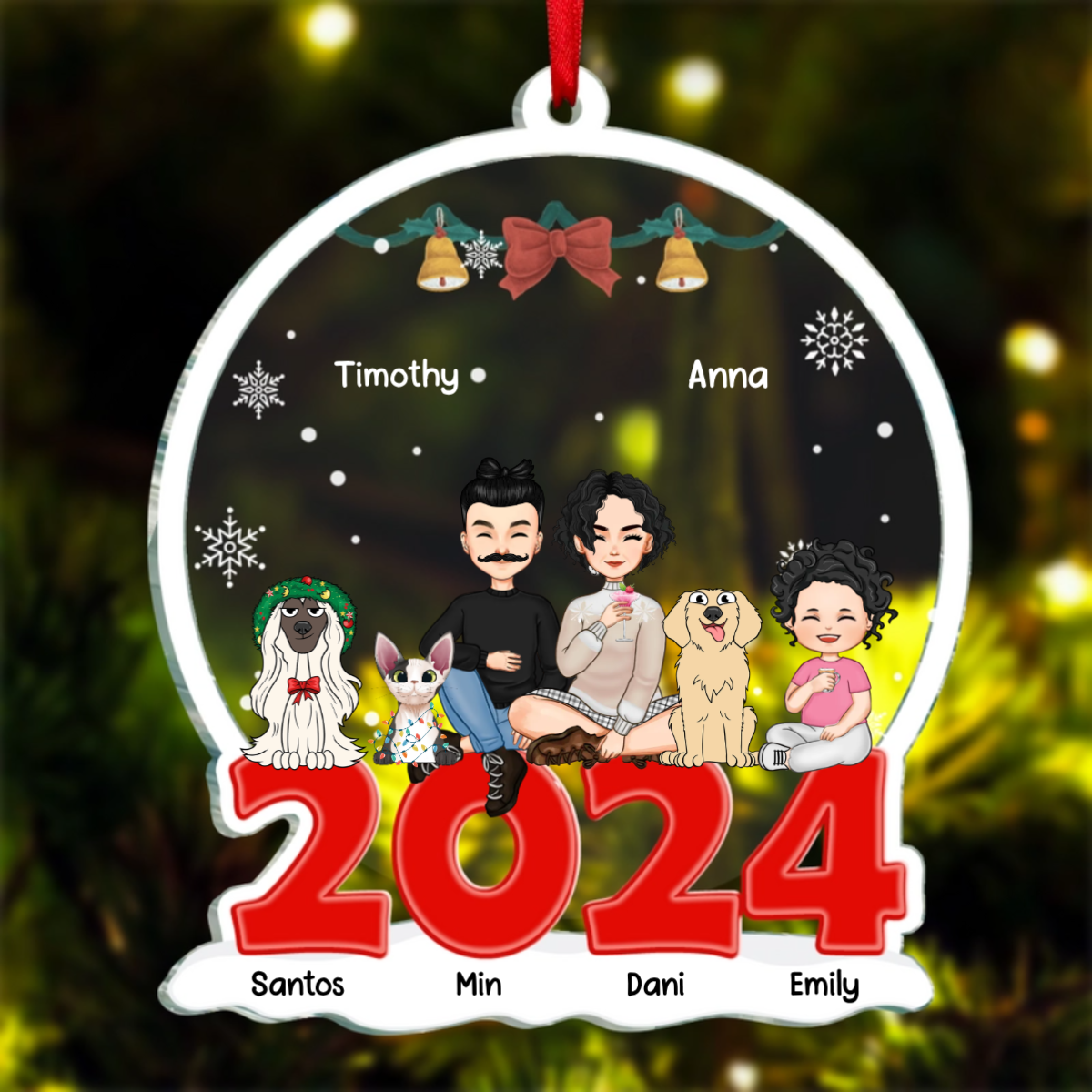 Christmas Is A Time For Family - Family Personalized Custom Ornament - Acrylic Custom Shaped - Christmas Gift Family Members