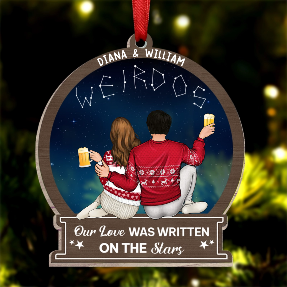 Our Love Was Written On The Stars - Personalized 2-Layered Acrylic Ornament