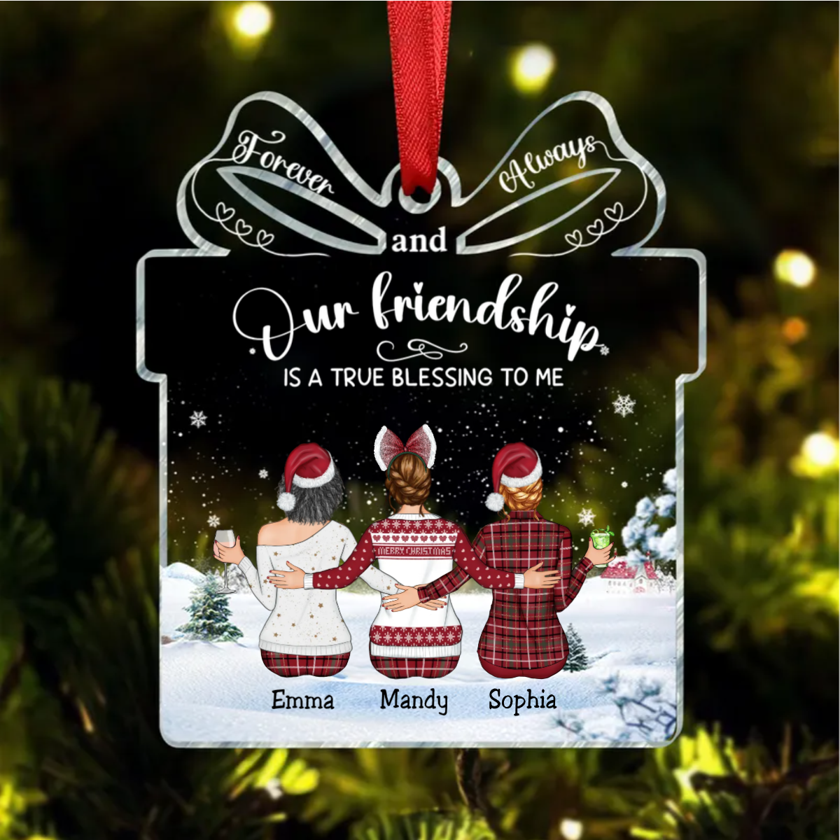 Friends - Our Friendship is a True Blessing to me - Personalized Acrylic Ornament