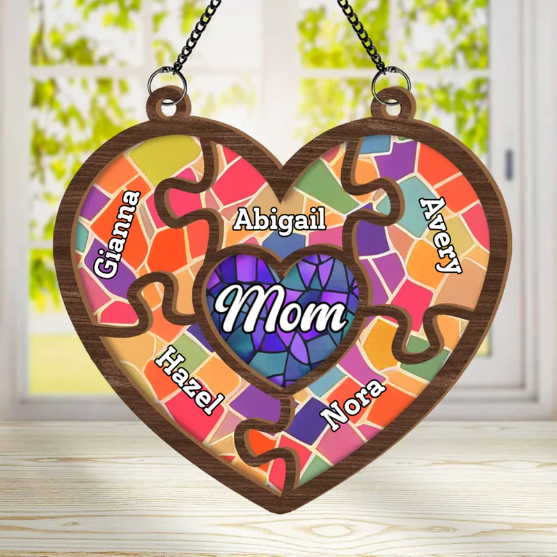 Mother - Mom Hold Us All - Personalized Window Hanging Suncatcher Ornament
