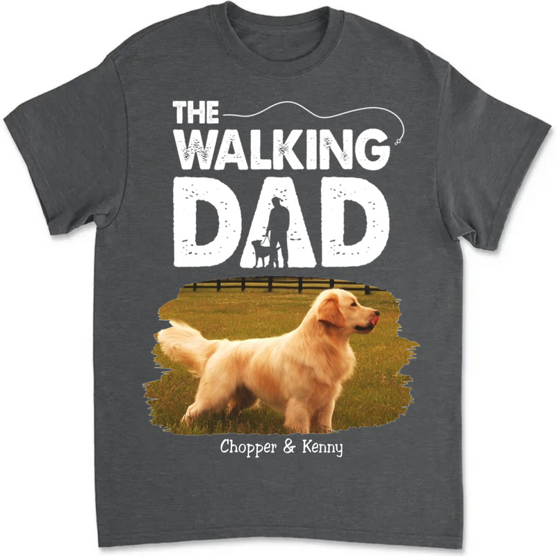 Dog Lovers - Custom Photo Full Time Dog Dad  - Personalized Unisex T-shirt