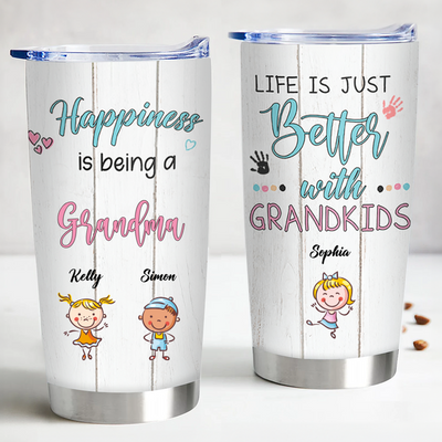 Family - Life Is Just Better With Grandkids - Personalized Tumbler - Gift For Grandma