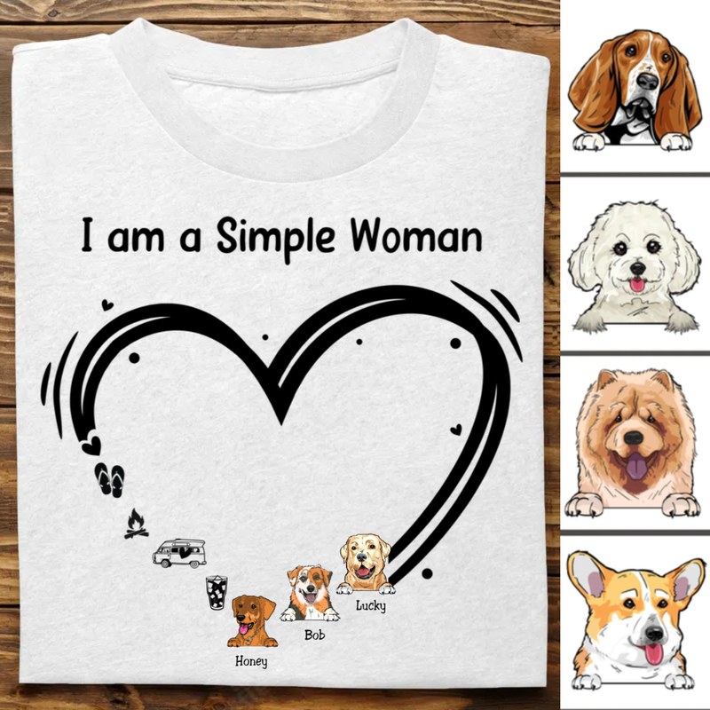 Dog Lovers - I Am A Simple Woman Camping Dog - Personalized Unisex T-Shirt