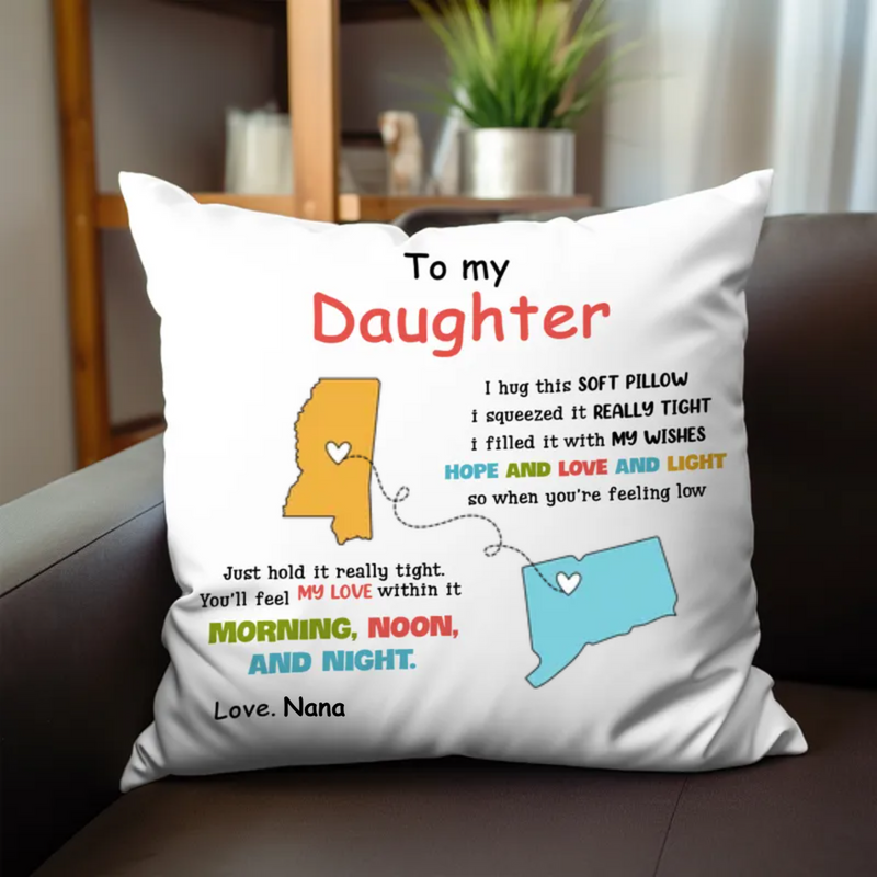 Family - Long Distance Drawing Hug This Pillow - Personalized Pillow