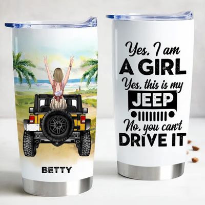 Journey Girls - A Girl With Off-Road Car - Personalized Tumbler