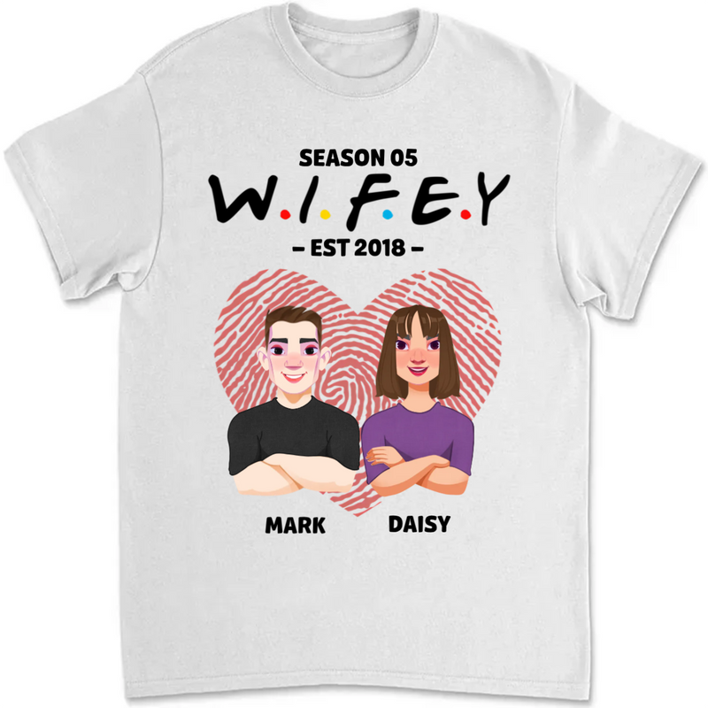 Couple - Hubby Wifey Season V2 - Personalized Unisex T-shirt