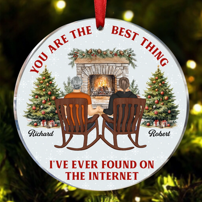 You Are The Best Thing Christmas Couples - Personalized Circle Acrylic Ornament