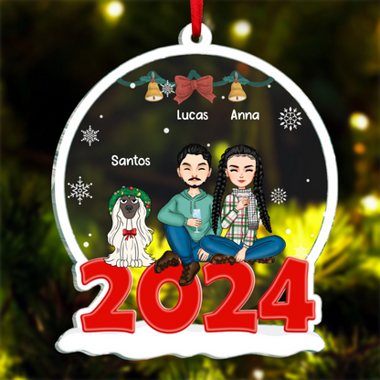 Christmas Is A Time For Family - Family Personalized Custom Ornament - Acrylic Custom Shaped - Christmas Gift Family Members