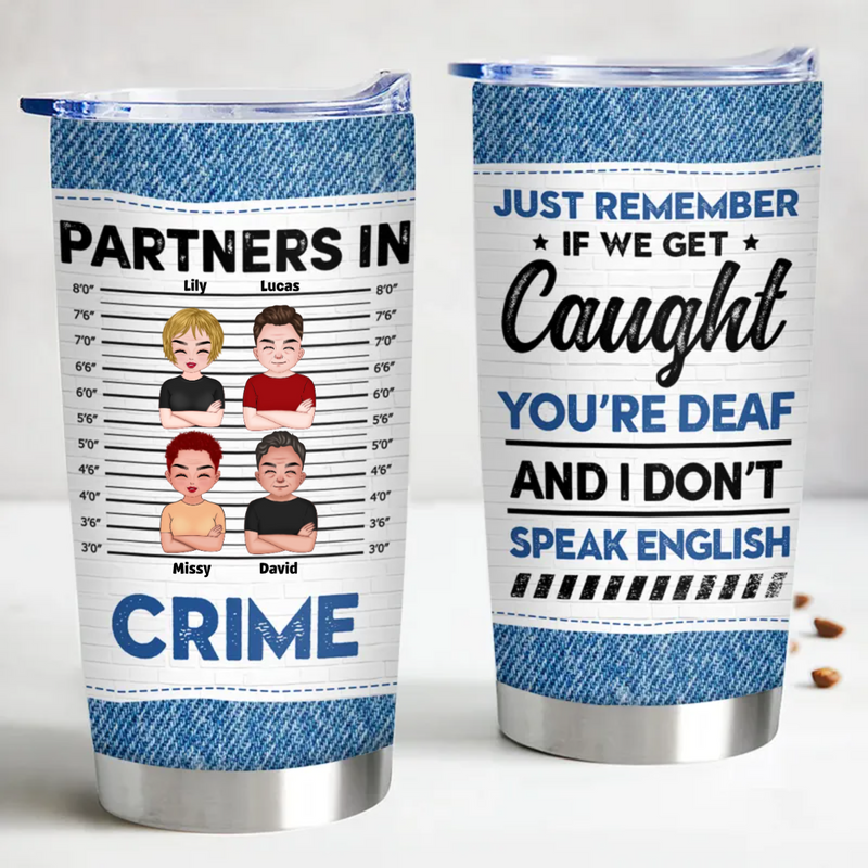 20oz Friends - Partners In Crime - Personalized Custom Tumbler