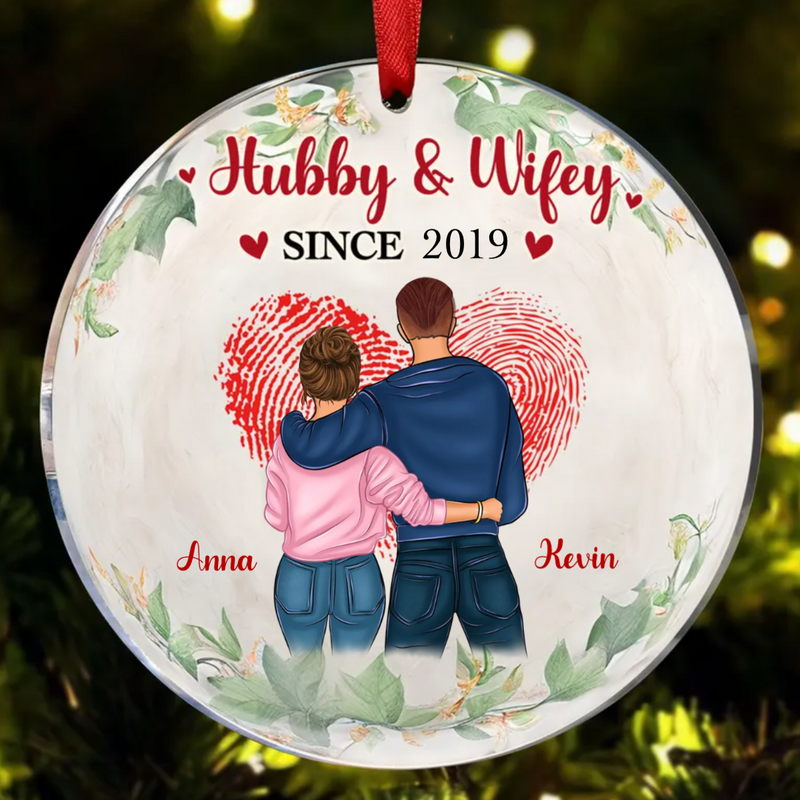Couple - Together Since Husband And Wife - Personalized Circle Ornament
