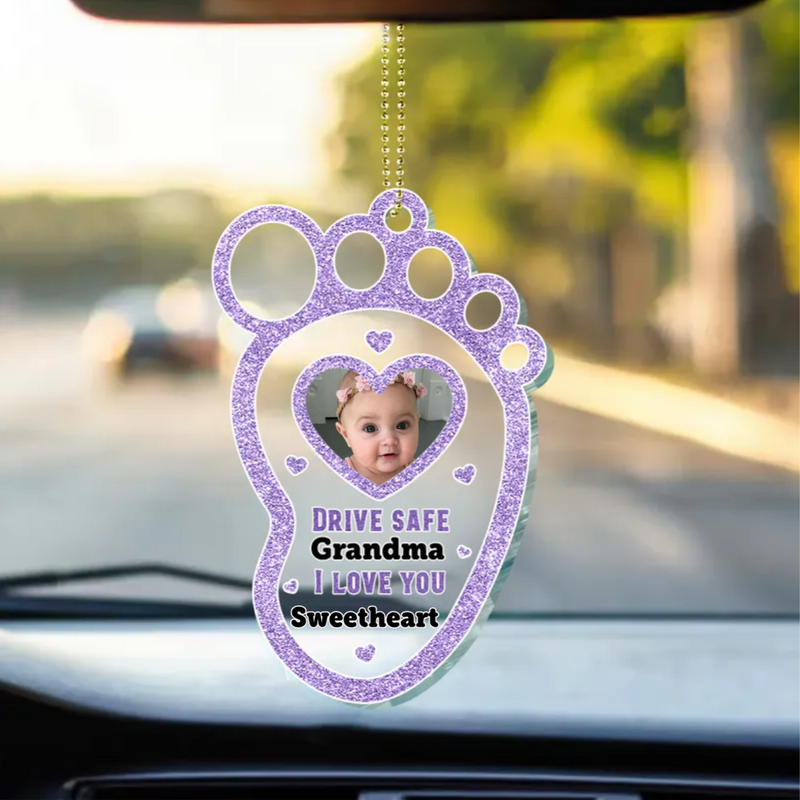 Family - Custom Photo Drive Safe Daddy Mommy - Personalized Acrylic Car Hanger