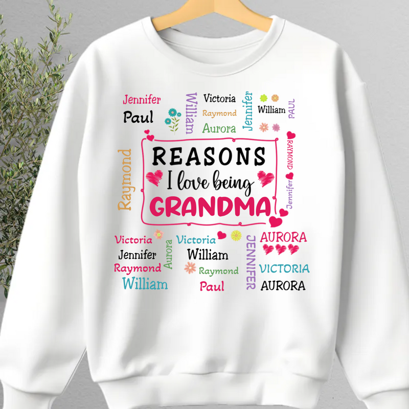 Family - Reasons I Love Being Grandma - Personalized Unisex T-shirt, Hoodie, Sweatshirt