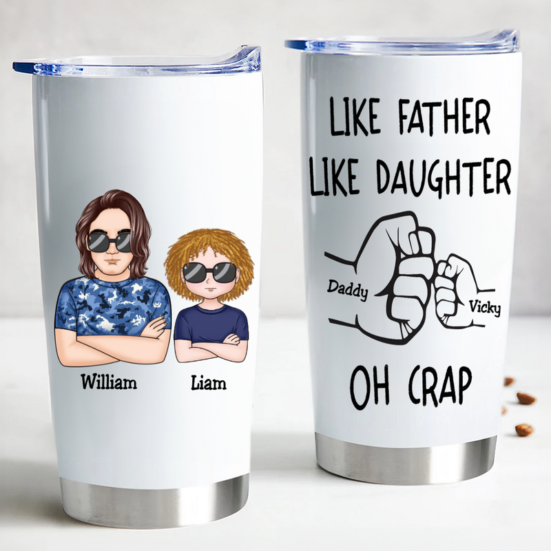20oz Personalized Father-Daughter Fist Bump Insulated Tumbler