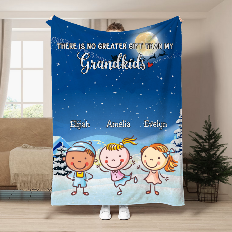 Grandkids - There Is No Greater Gift Than My Grandkids - Personalized Blanket