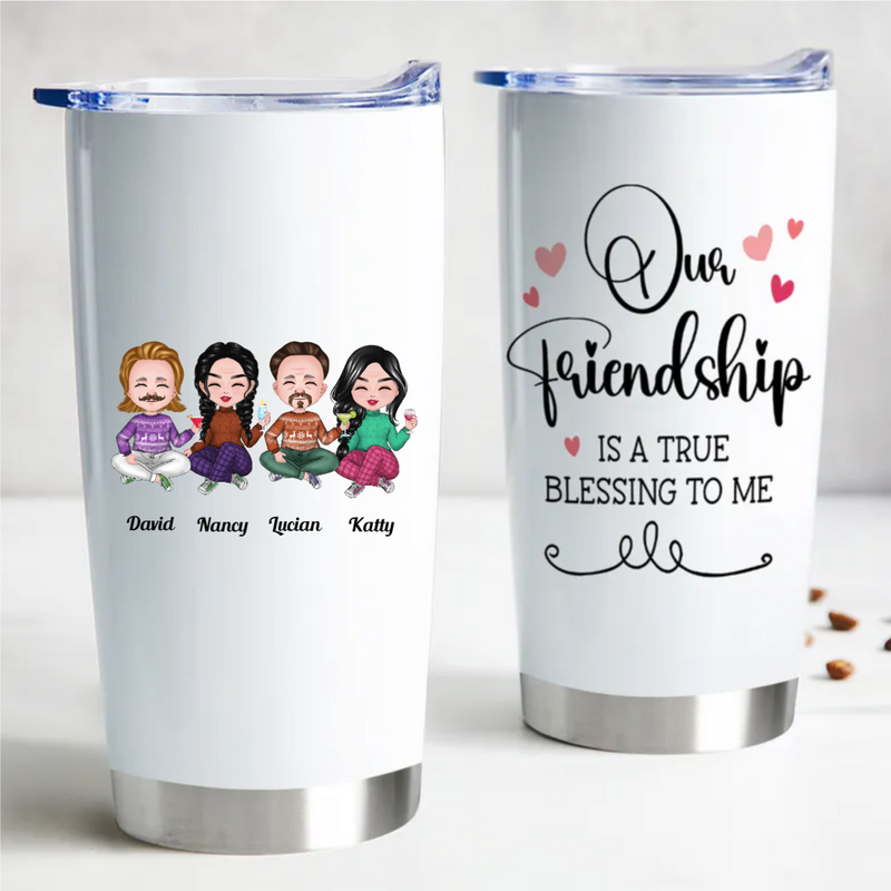 Friendship Blessings 20oz Personalized Steel Tumbler - Keeps Drinks Hot/Cold
