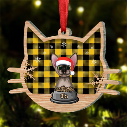 Cat Lovers - Happy Cat On Christmas Day - Personalized Ornament (LH)