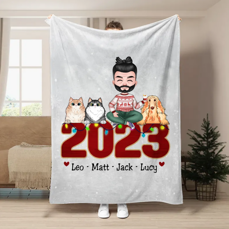 Pet Lovers - May Your Christmas Be Furry And Bright - Personalized Blanket