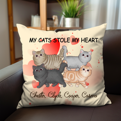Cat Lovers - Walking Cat - Personalized Pillow - Makezbright Gifts