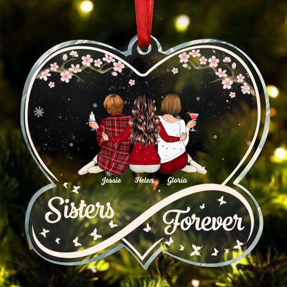 Sisters Forever Infinity Love - Personalized Acrylic Ornament