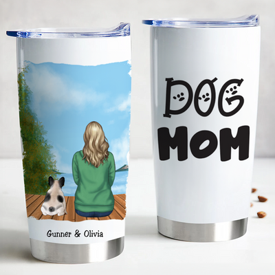 20oz Dog Mom V4  - Personalized Tumbler - Makezbright Gifts