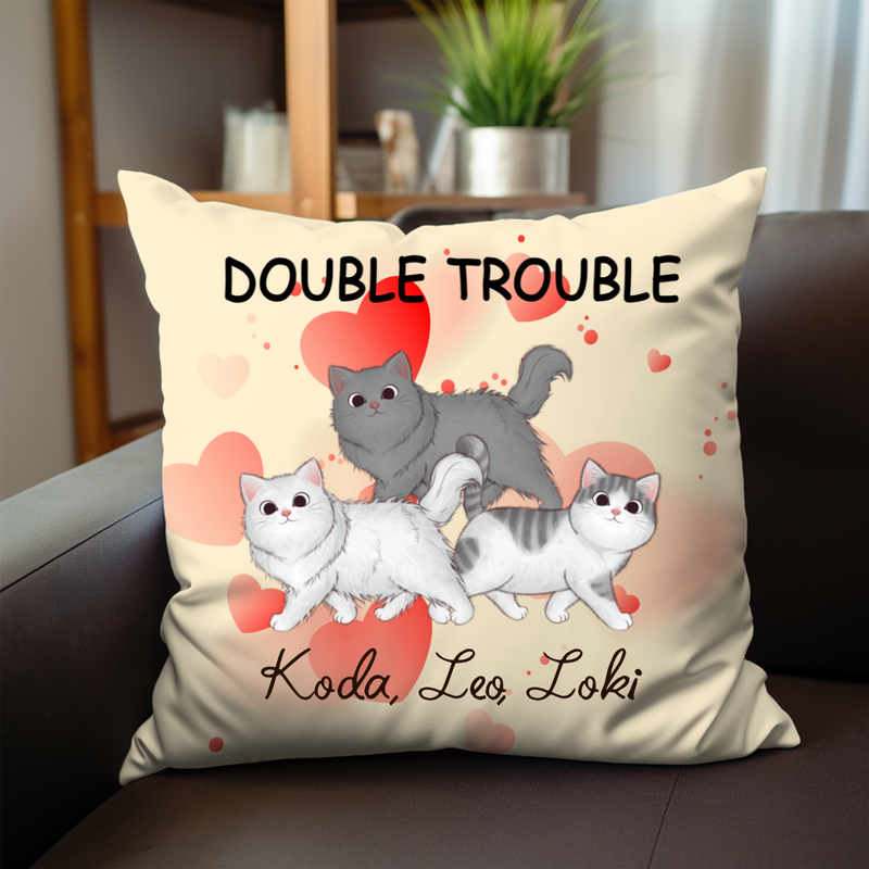Cat Lovers - Walking Cat - Personalized Pillow