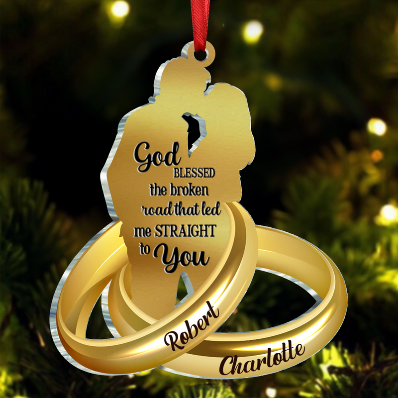 Couple - God Blessed The Broken Road That Led Me Straight To You - Personalized Ornament