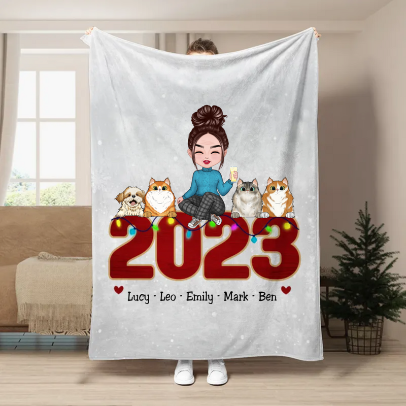 Pet Lovers - May Your Christmas Be Furry And Bright - Personalized Blanket