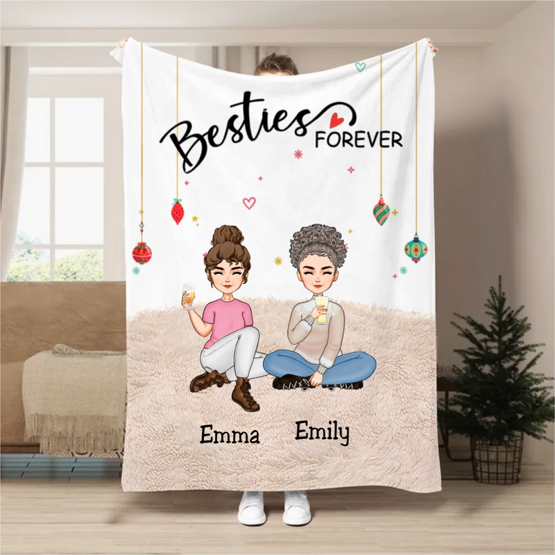 Besties - Besties Forever - Personalized Blanket