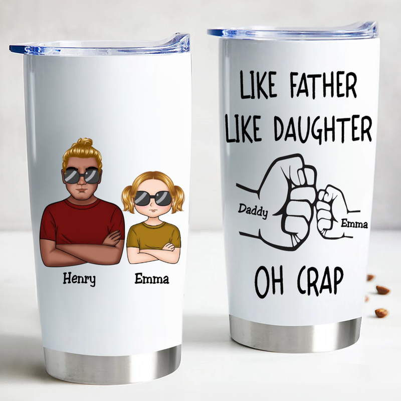 20oz Personalized Father-Daughter Fist Bump Insulated Tumbler