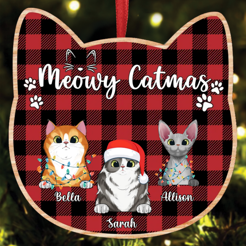 Cat Lovers - Meowy Catmas - Personalized Ornament