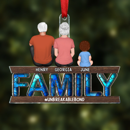 Family Forever Dad & His Children - Personalized Window Hanging Ornament