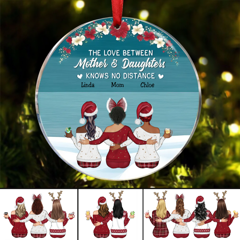 Mother - The Love Between A Mother And Daughter Is Forever - Personalized Circle Ornament (AA)