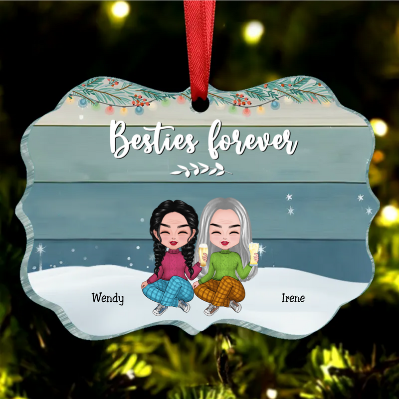 Besties - Besties Forever - Personalized Acrylic Ornament (AA)