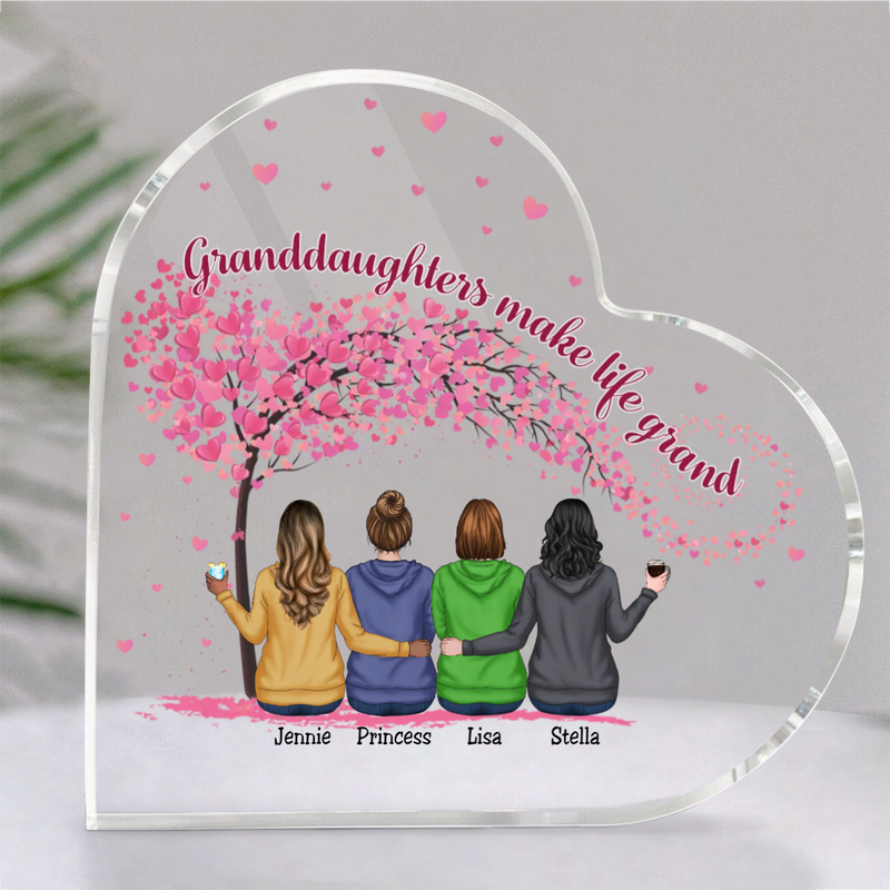 Family - Granddaughters Make Life Grand - Personalized Acrylic Plaque (LH)