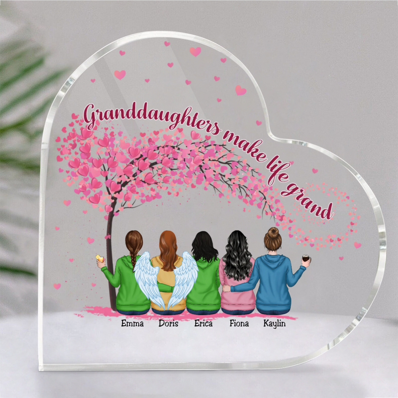 Family - Granddaughters Make Life Grand - Personalized Acrylic Plaque (LH)