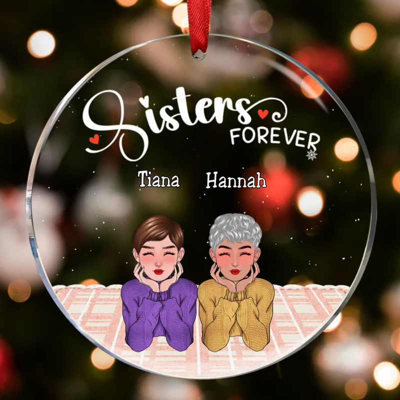 Sisters - Sisters Forever V6  - Personalized Circle Ornament