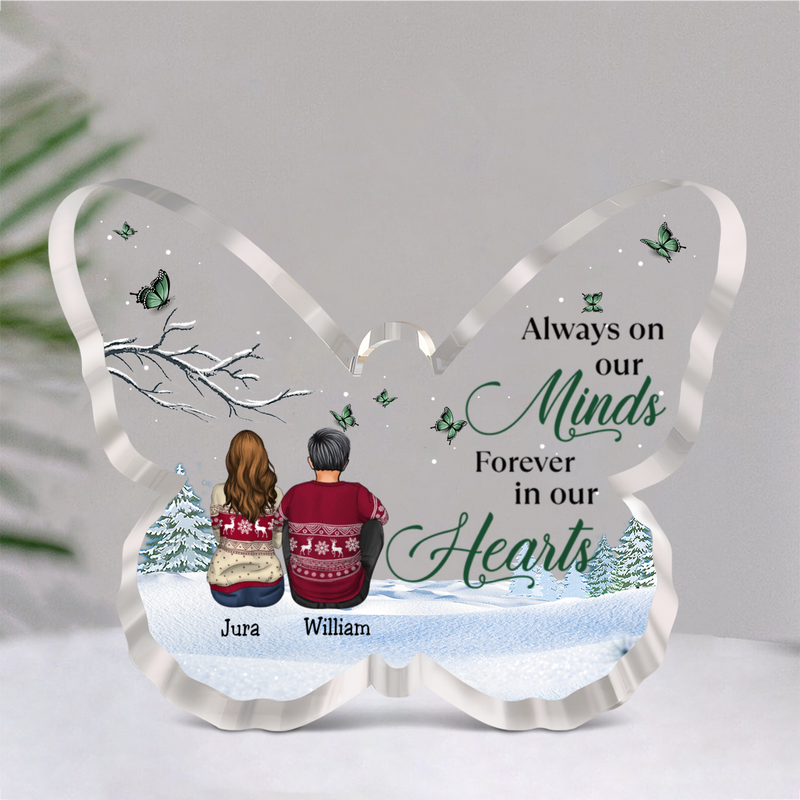Family - Always On Our Minds, Forever In Our Hearts - Personalized Acrylic Plaque (NM)