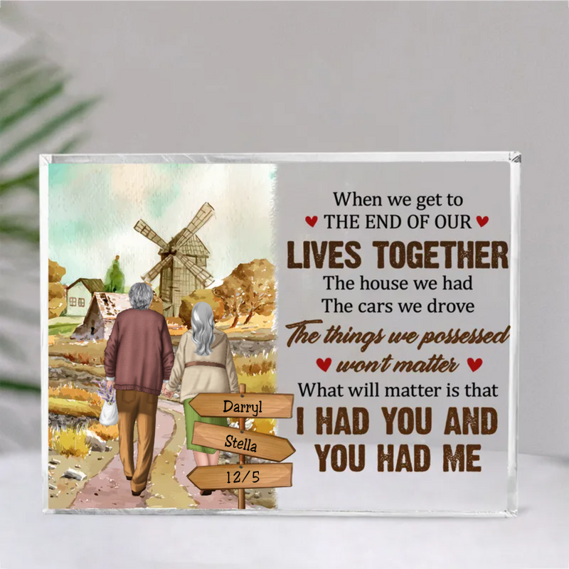 Couple - What Will Matter Is That I Had You And You Had Me - Personalized Acrylic Plaque