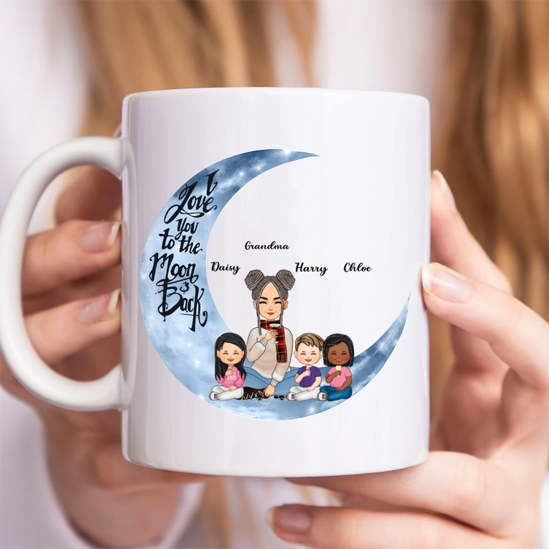 Grandma - I Love You To The Moon And Back  - Personalized Mug