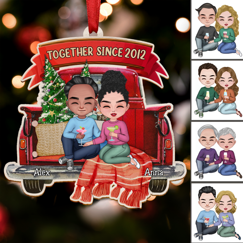 Couple - Together Since - Truck Back View Personalized Ornament