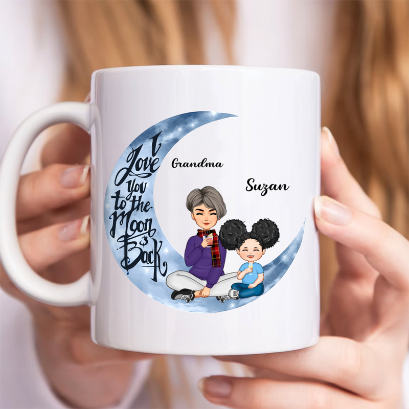 Grandma - I Love You To The Moon And Back  - Personalized Mug