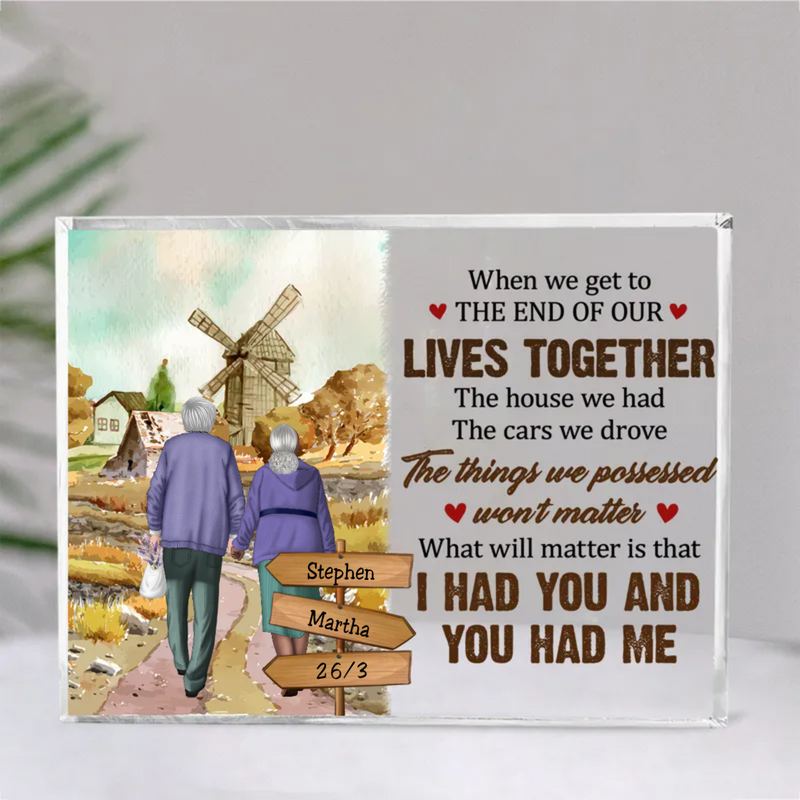 Couple - What Will Matter Is That I Had You And You Had Me - Personalized Acrylic Plaque