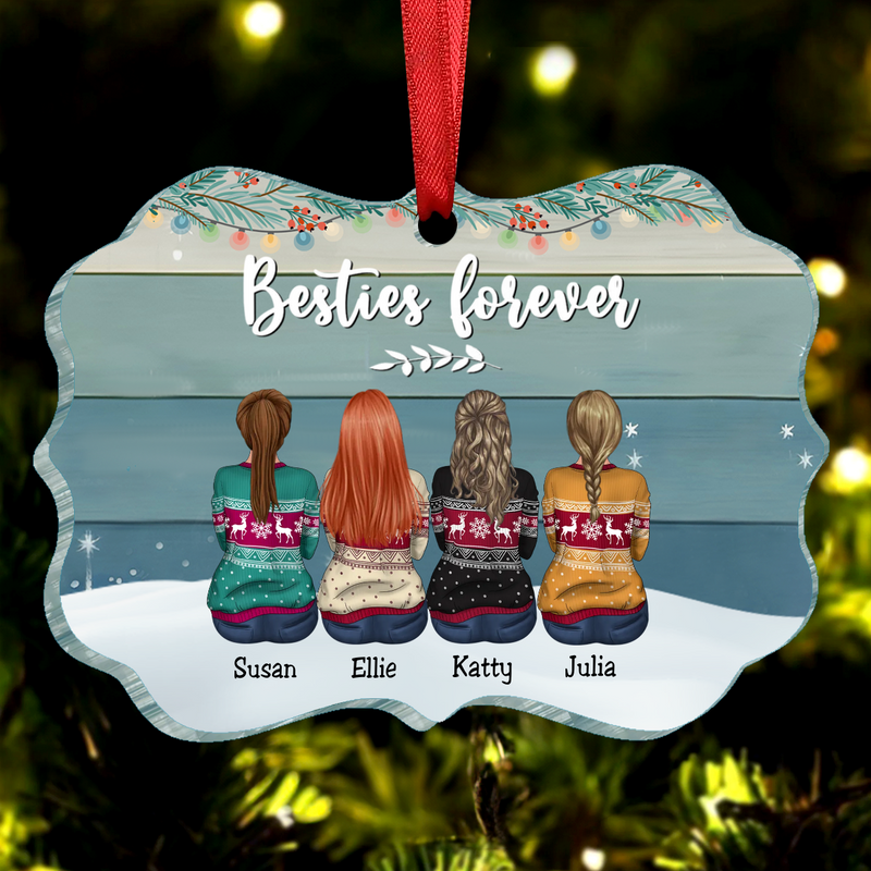 Besties - Besties Forever - Personalized Acrylic Ornament (SA)