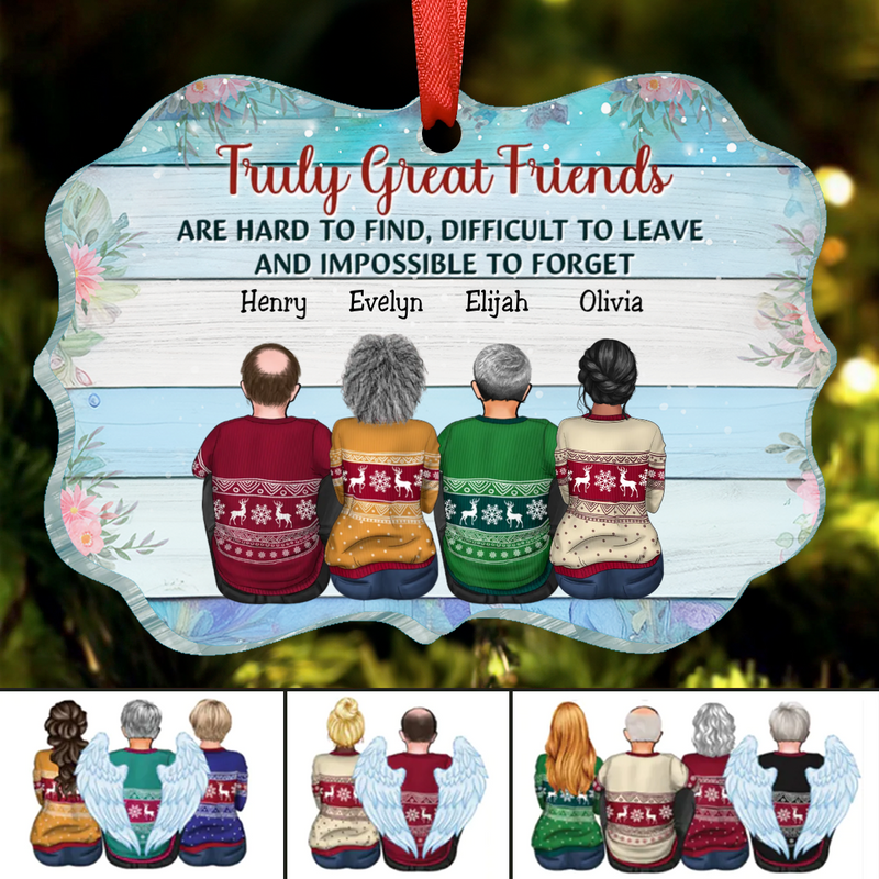 Best Friends - Truly Great Friends Are Hard To Find - Personalized Christmas Ornament TC