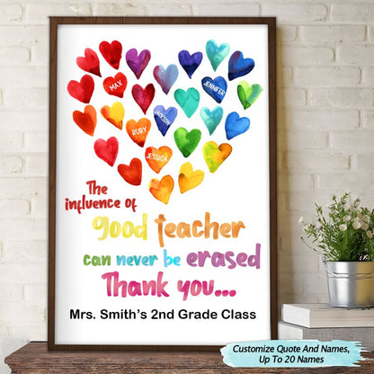 Teacher - It Takes A Big Heart To Shape Little Minds - Personalized Poster - Makezbright Gifts