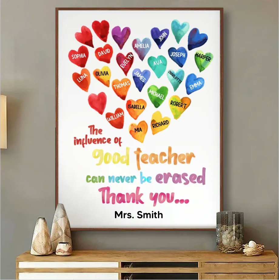 Teacher - It Takes A Big Heart To Shape Little Minds - Personalized Poster - Makezbright Gifts