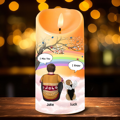 I Miss You Memorial Dog Cat Memorial - Personalized Flameless LED Candle