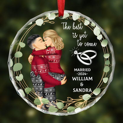 Kissing Couple Newly Engaged The Best Is Yet To Come - Personalized Acrylic Ornament